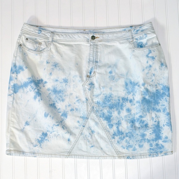 plus size acid wash skirt